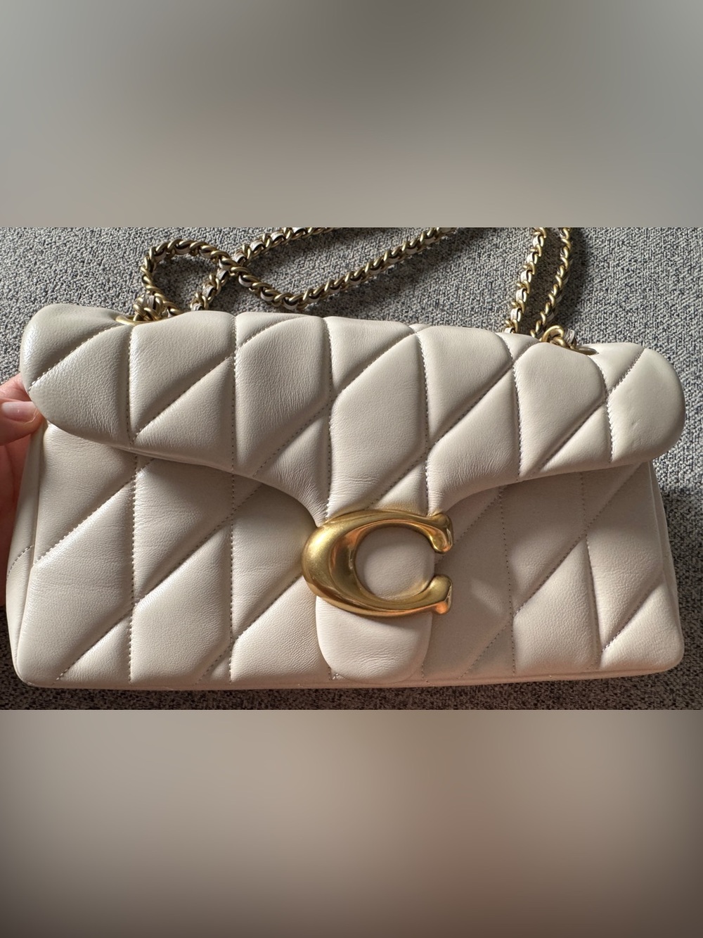 EUC Coach Quilted Tabby 26 (#CP150) color Brass/Chalk (B4/HA)—used maybe 2 times - Picture 2 of 13